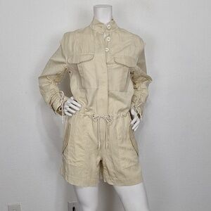 rag & bone New York Beige Utility Streetwear Urban Casual Romper Size XS